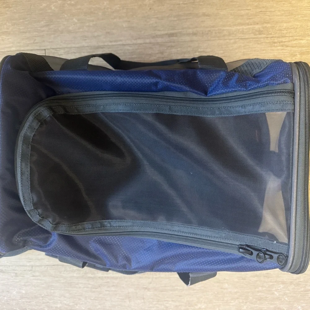 Navy Blue Mesh Pet Travel Bag